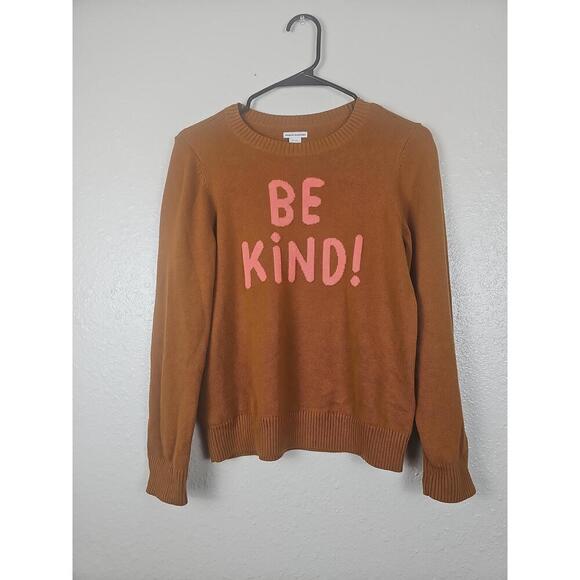 Amazon Essentials Girls Brown Be Kind Long Sleeve Pullover Sweater XL - Picture 1 of 5